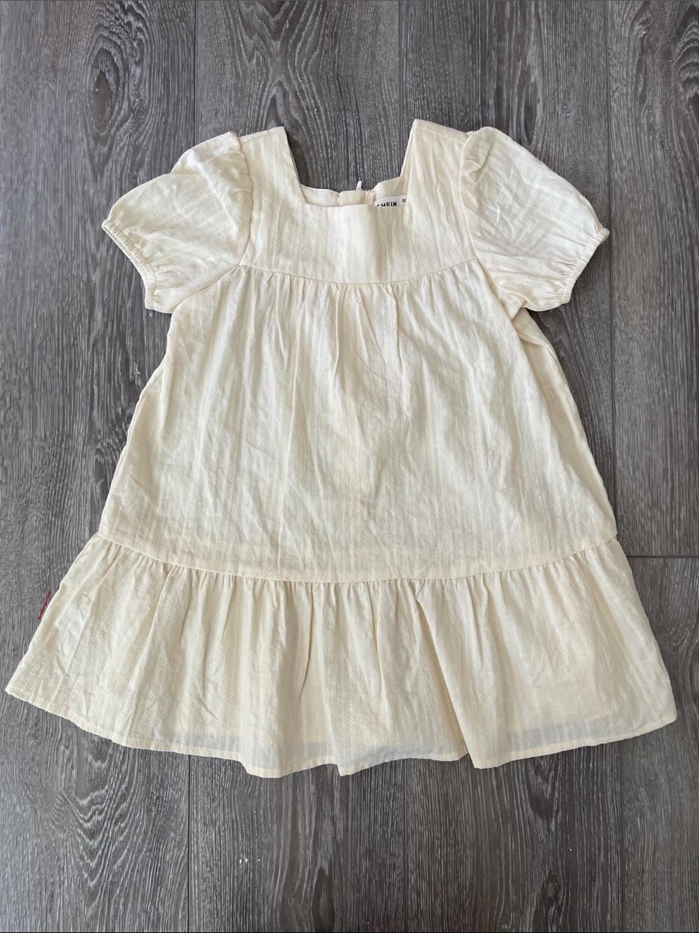 SHEIN Cream Puff Sleeve Ruffle Dress